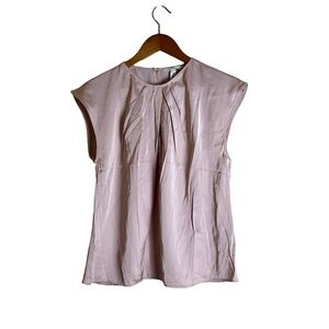 NWT H&M light pink satin short sleeve blouse